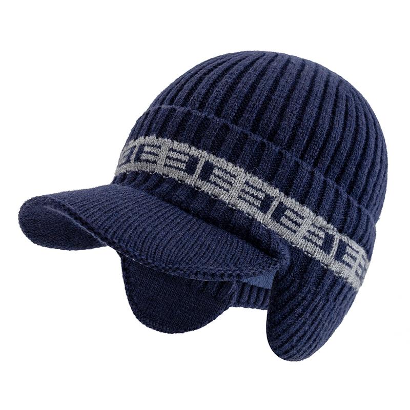 New Style Plush Fur Lined Winter Hat With Earflap Fashion Beanie Hats Men Outdoor Keep Warm Cap Winter Hat Father Warm Gift