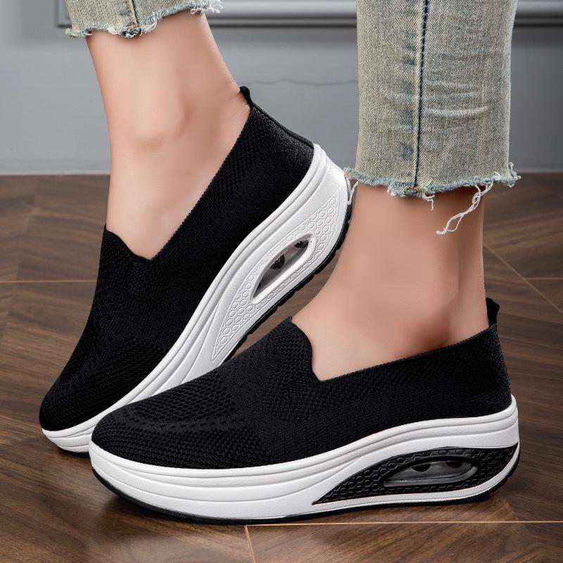2025 женские летние сетчатые дышащие кроссовки на платформе для пешего туризма, легкие повседневные кроссовки для ленивых, Tenis Deportivos Mujer