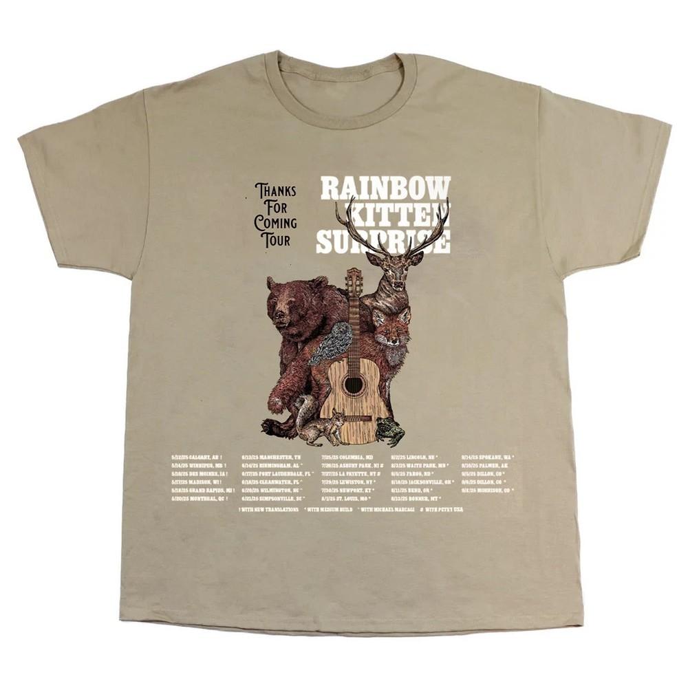 Vintage Rainbow Kitten Surprise Tour 2025 short sleeve sand color shirt KV38530 Unisex T-Shirt