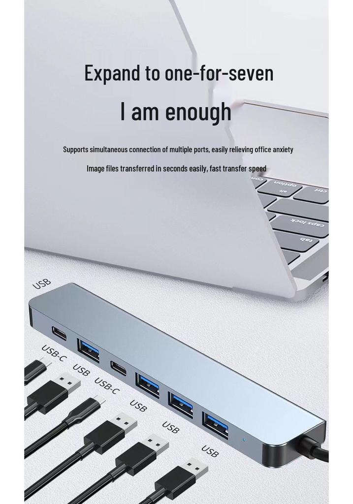 Двухпортовая USB-C док-станция: 8-в-1 Многофункциональное зарядное устройство и концентратор данных для ноутбуков
