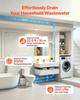 VEVOR Macerator Pump 800W 12000L/h Flow 32.8 ft/10 m Head Sewage Pump, Waste Water Disposal Upflush Machine with 4 Inlets, Macerating Toilet Sewerage
