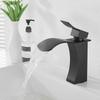 Bakicth Waterfall Basin Sink Faucet Black Faucets Brass Bath Faucets Hot&Cold Water Mixer Vanity Tap Deck Mounted Washbasin Taps