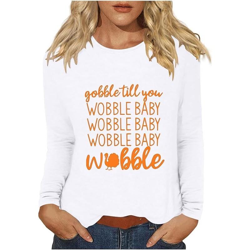 С Днем благодарения, стильный топ с длинными рукавами и рисунком тыквы 2024 года, женская осенняя рубашка с круглым вырезом, подарок