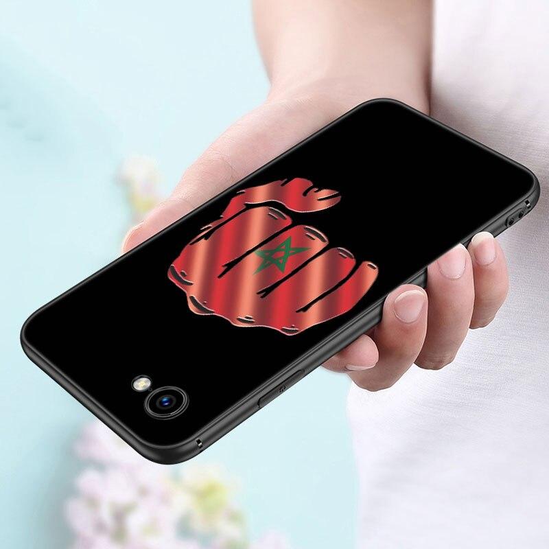 Чехол с гербом и флагом Марокко для Apple iPhone iPhone 14 13 12 Mini 11 Pro Max 7 8 XR X XS 7 8 Plus SE 2020 2022, черный чехол