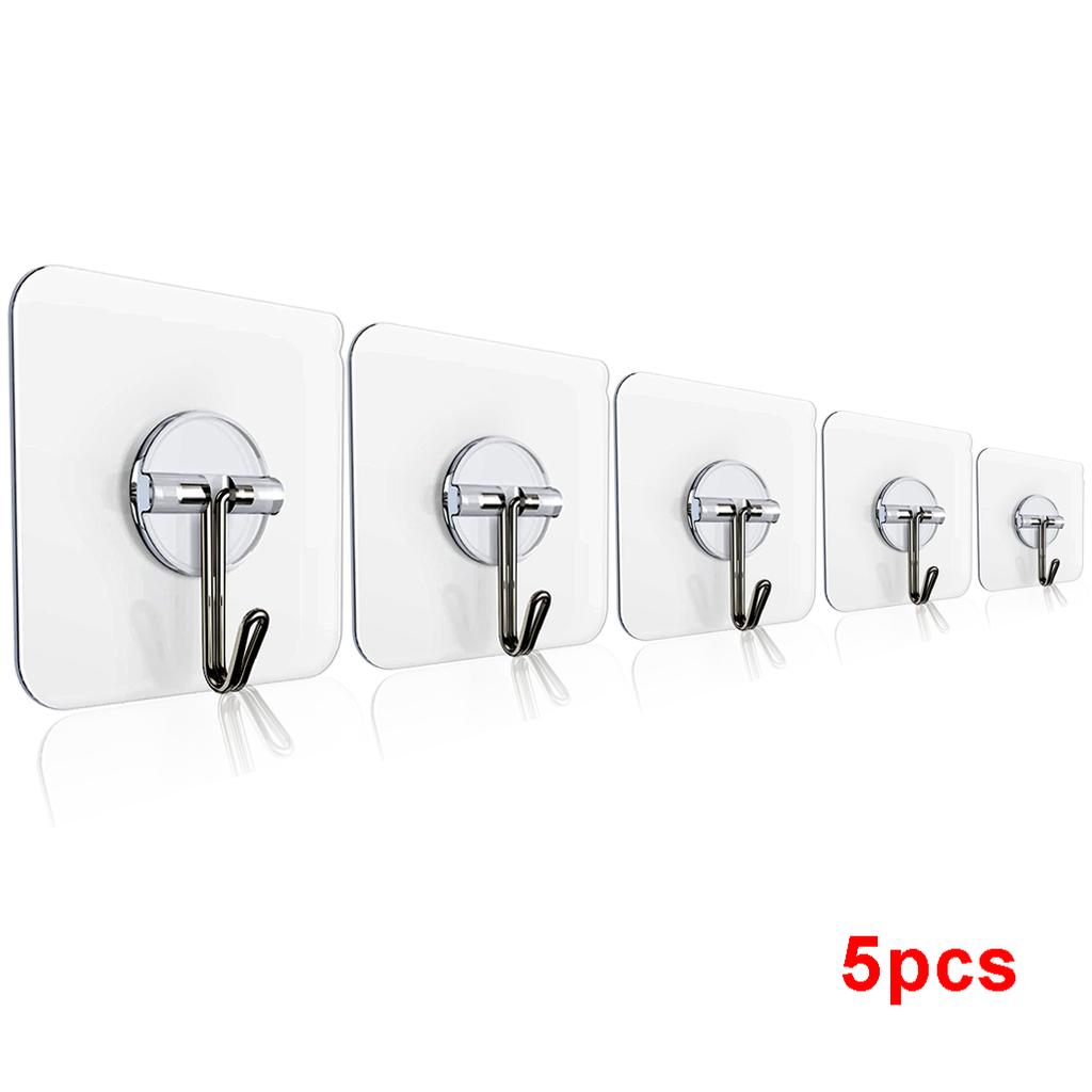 10/1Pcs Transparent Wall Hooks Strong Self Adhesive Hanger Plug Socket Holders Door Sticky Hanging Hook for Kitchen Bathroom