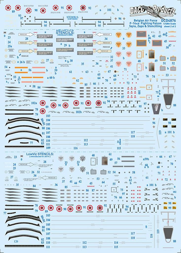 Daco Products Decal Бельгийские ВВС Пластиковая модель Decal DACD7276 1/72 F-16A/B (Самолет)