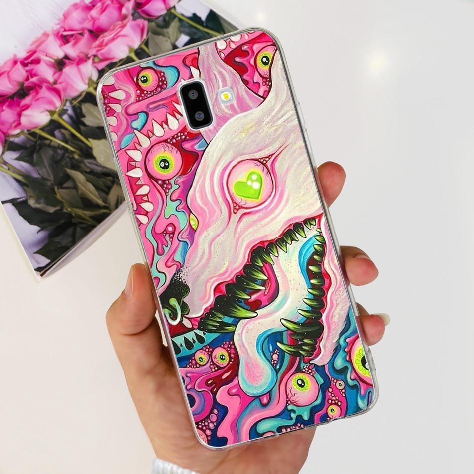 Чехол для Samsung Galaxy J6 Plus Samsung J6 2018 J 6 J6Plus J610F J600F Элегантная Печать Мягкий Силикон ТПУ Прозрачная Задняя Крышка Телефона