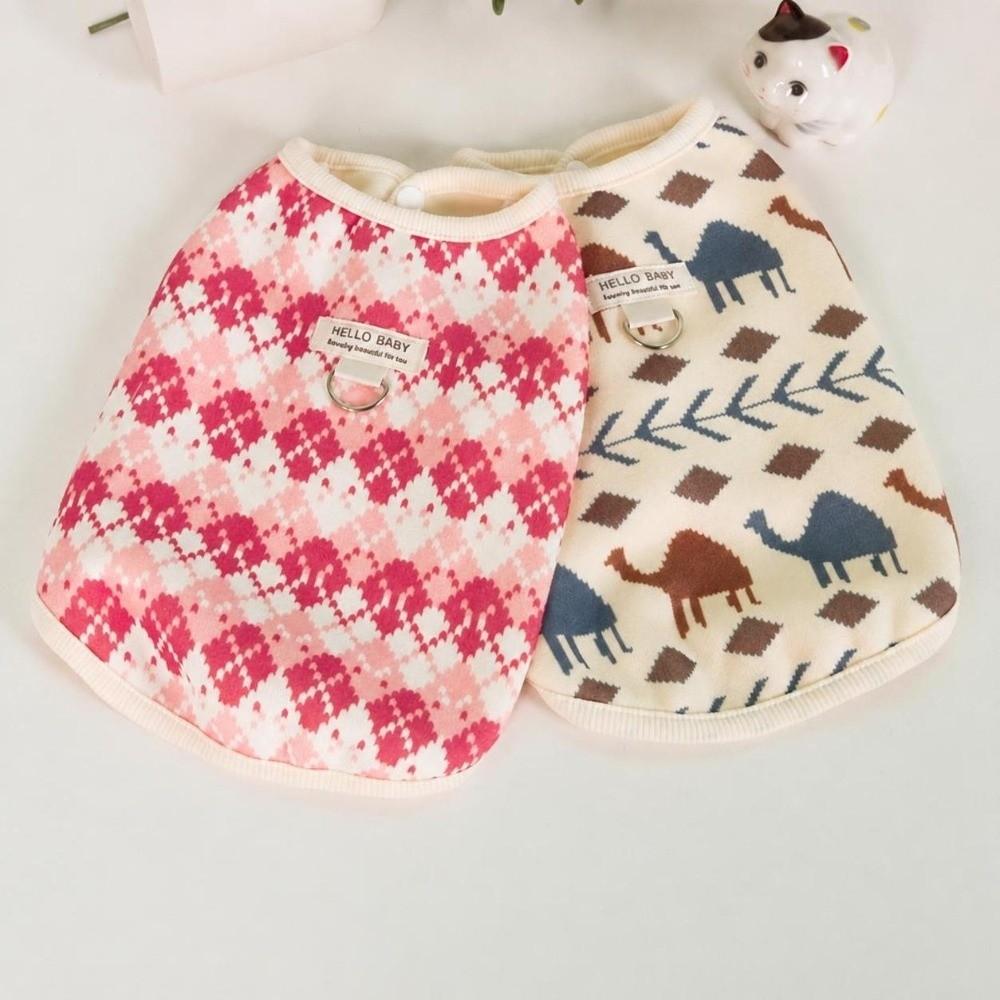 Printed Pattern Dog Jacket with Ring Puppy Vest Fashion Pet Clothes for Cats and Puppy