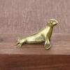 1 Pcs Antique Brass Sea Lion Ornament Handcrafted Creative Desktop Paperweight Metal Collectible Craft with Engraving Casting