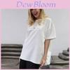 Cotton T Shirt For Women Summer Casual Letter Print Loose Fit Short Sleeve Top