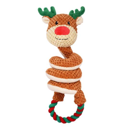 Интерактивная пищащая веревочная игрушка для собаки, плюшевая жевательная игрушка со звуком, для чистки зубов, увлекательные игрушки для маленьких, средних и больших собак