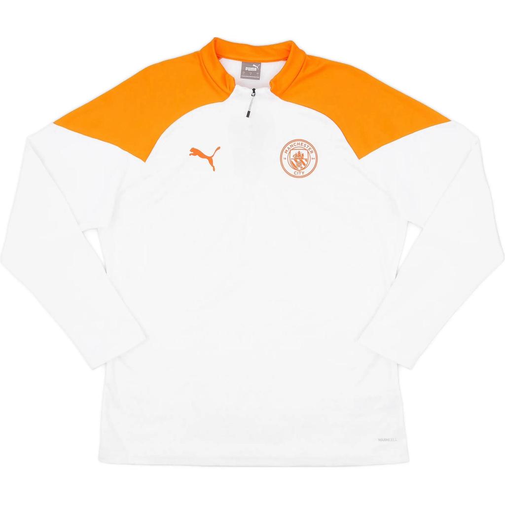 Puma Manchester City 2023-24 Color Block Casual Comfortable Long Sleeve Football Shirt Unisex Tops Yellow White 772861-19