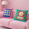 Colorful Cute W-wiggle wiggle Pillow Case Anti-dustmite Pillowcase Invisible zipper silky short plush Sofa cushion cover