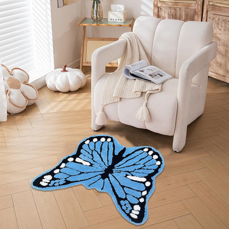 Cartoon Cute Animal Carpet Imitation Cashmere Dirt-Resistant Entrance Rug Living Room Sofa Easy to Clean Mat, Home Decor