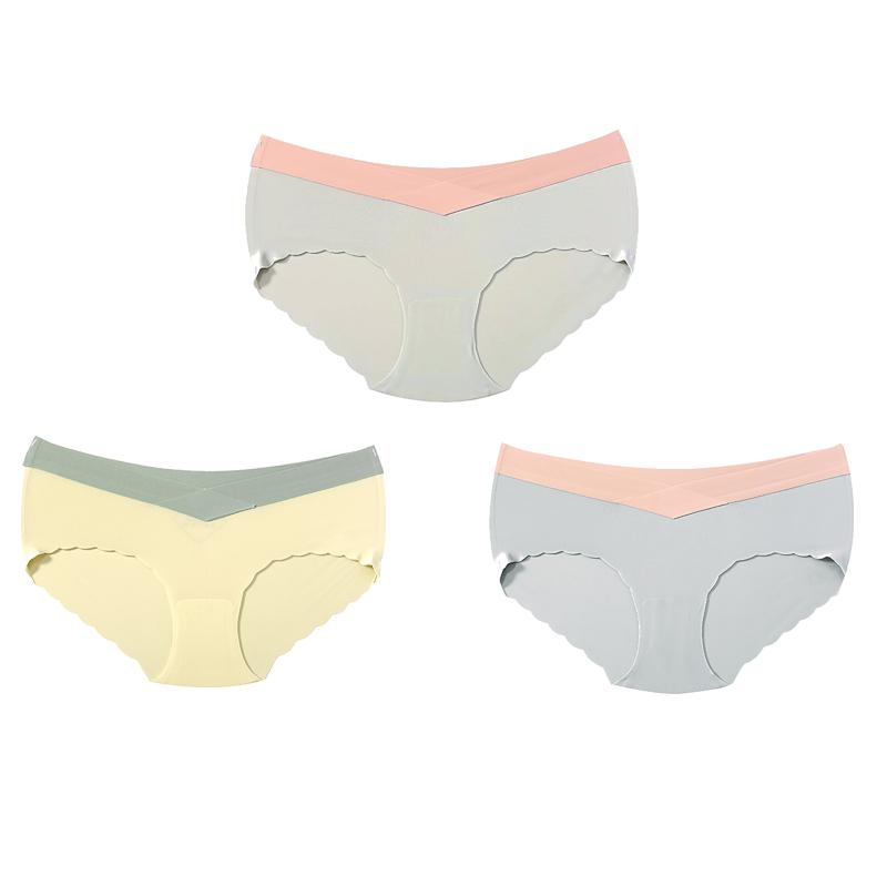 TERMEZY 3Pcs/lot Seamless Panties Ice Silk Female Comfort Underwear Women Low-Waist Briefs Large Size Maternity Panty Sexy Lingerie