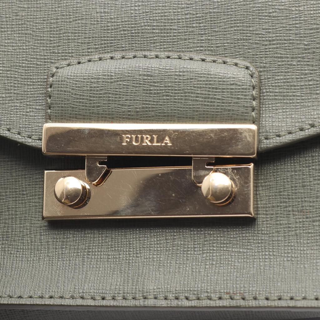 Б/у Сумка через плечо Furla JULIA Julia кожаная Зеленая Б/у Женская