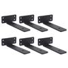 6 Pcs Shelf Bracket 6 Inch Black Matte Coating Heavy Duty Iron Wall Mounted Shelf Support Brackets F