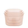 Zip Top Silicone Bags and Storage Containers [Official Japanese Product] 3-Piece Set with Dish, Microwave, Freezer, and Dishwasher Safe, Made with Pla