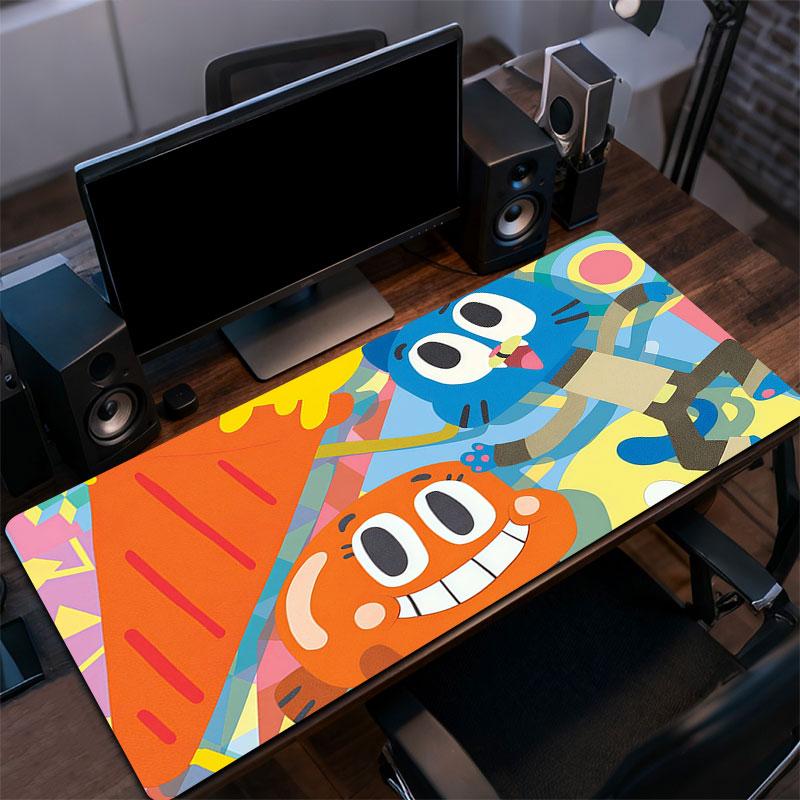 The Amazing World of Gumball Mouse Pad, Large Gaming Desk Mat, Non-slip XXL Mousepad for Laptop & Tablet, Mini PC Playmat with Stitched Edges