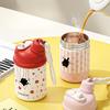 High Appearance Level Portable Double Drink Thermos Cup Stainless Steel Straw Cup Cute Girl Water Cup Cartoon Handy Cup