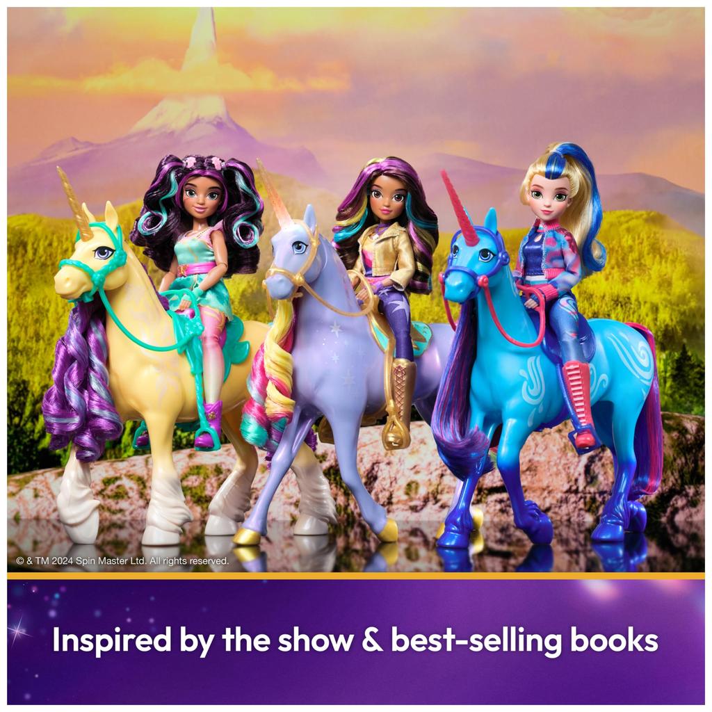 Unicorn Academy Interactive Rainbow Light-Up Wild Stars with Lights, Sounds & Music, Doll & Unicorn Toy for Ages 4+