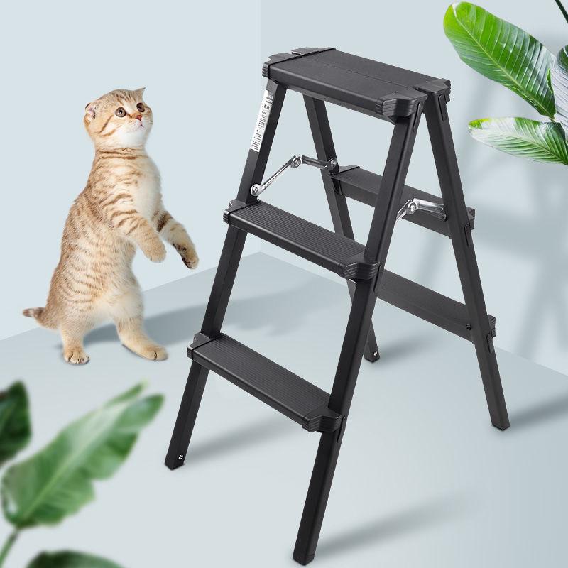 A-Frame Aluminum Folding Ladder, 3/4-Step, Indoor & Double-Sided