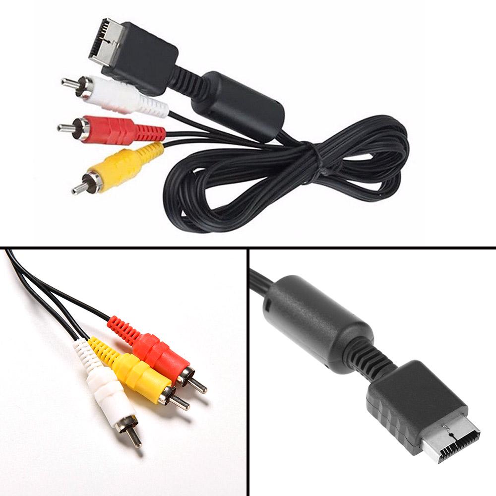 TV Black Adapter Video/Audio Cable 3 RCA Flat AV Cord