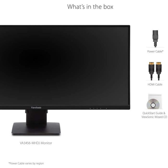 Ecran 34" Viewsonic VA3456-MHDJ WQHD IPS 21:9 400 cd/m2 4ms 2xHDMI DP Hp:2x3W Vesa 100 x100mm Noir bords fins