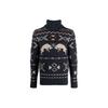 Polo Animal Geometric Pattern Embroidered High Neck Casual Knit Sweater Men Sweater Navy-Blue 710919618-001
