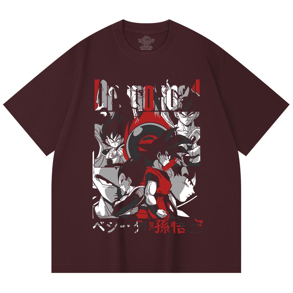 230 Gsm 100% Cotton Dragon Ball V36 Goku Vegeta Print Unisex Heavy Cotton T Shirt