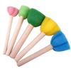 5pcs/lot Wooden DIY Painting Sponge Brush Toy Handle Baby Educational Doodle Drawing Graffiti Tools
