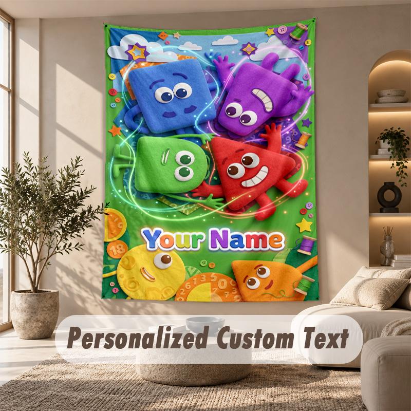 Alphablocks Tapestry, Personalized Custom Text, Wall Hanging Tapestry For Living Room Home Wall Decor