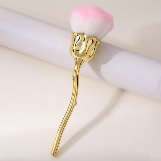 Кисть для дизайна ногтей Мягкая щетина Удобная ручка Маникюрная кисть Искусственное волокно Шерсть Форма цветка розы Кисть для ногтей Маникюрный инструмент