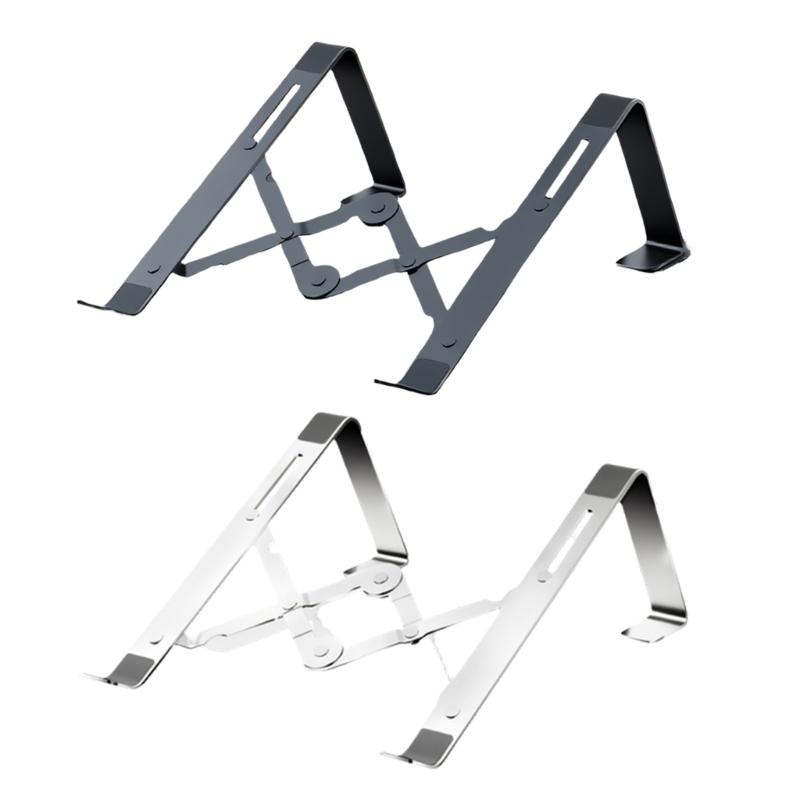Foldable Computer Risers, Metal Notebook Support with AntiSlip Silicone Pad for Computer Notebook Tablets