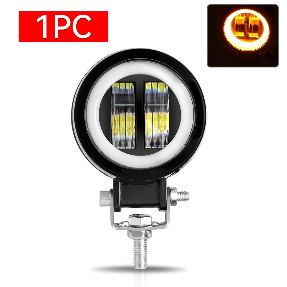 Motorcycle headlights 20W Round Wrangler Car Work Light with Aperture Off road Vehicle Modified Spotlight