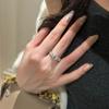 Natural Chalcedony Gourd Open Ring Women Elegant Chinese Design Full Inlaid Water Jade Female Ring