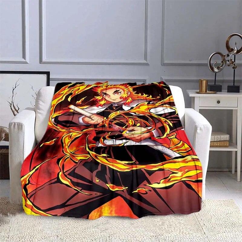 Одеяло с изображением убийцы демонов в стиле аниме, супер мягкое теплое одеяло, фланелевое одеяло, одеяло для пикника, одеяла для кроватей, одеяло для пикника