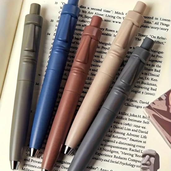 5 шт. гелевых ручек Moai Style Smooth Roller Ink Letter Pens 0,5 мм Тонкий кончик Эргономичный дизайн Удобная ручка Ручки для подписи
