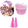 Pack of 3, 1 Pair Handlebar Streamers for Girls Bike, Pink Retro Tassels + Bowknot Front Basket