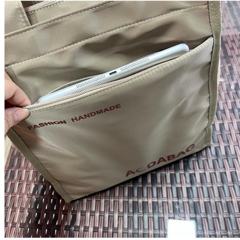 Повседневная сумка-тоут из ткани Оксфорд с принтом книг и боковыми карманами для женщин и студентов