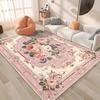 Luxurious Vintage Floral Print Carpet Large Area Non-Slip Machine Washable Floor Mat Living Room Bedroom Office Sofa Rug Decor