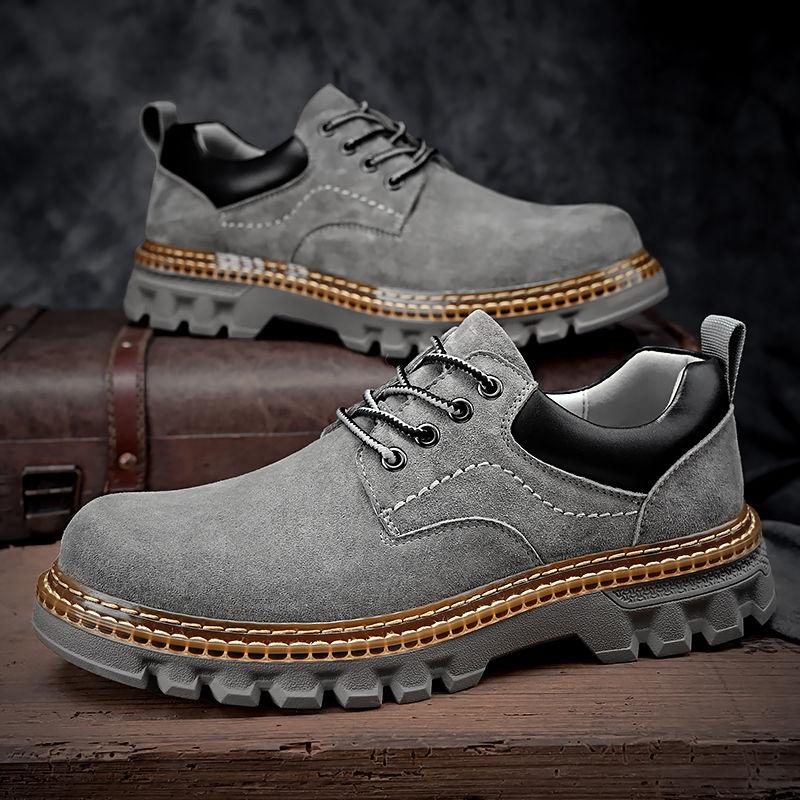 Martin Shoes Мужские ботинки из ревеня в стиле ретро с низкими берцами и одинарные ботинки