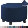 Ottoman Cover Stretch Ottoman Slipcover Round Ottoman Storage Cover Folding Stool Covers for Footrest Ottoman Fit Dia  20"-41" Removable Washable