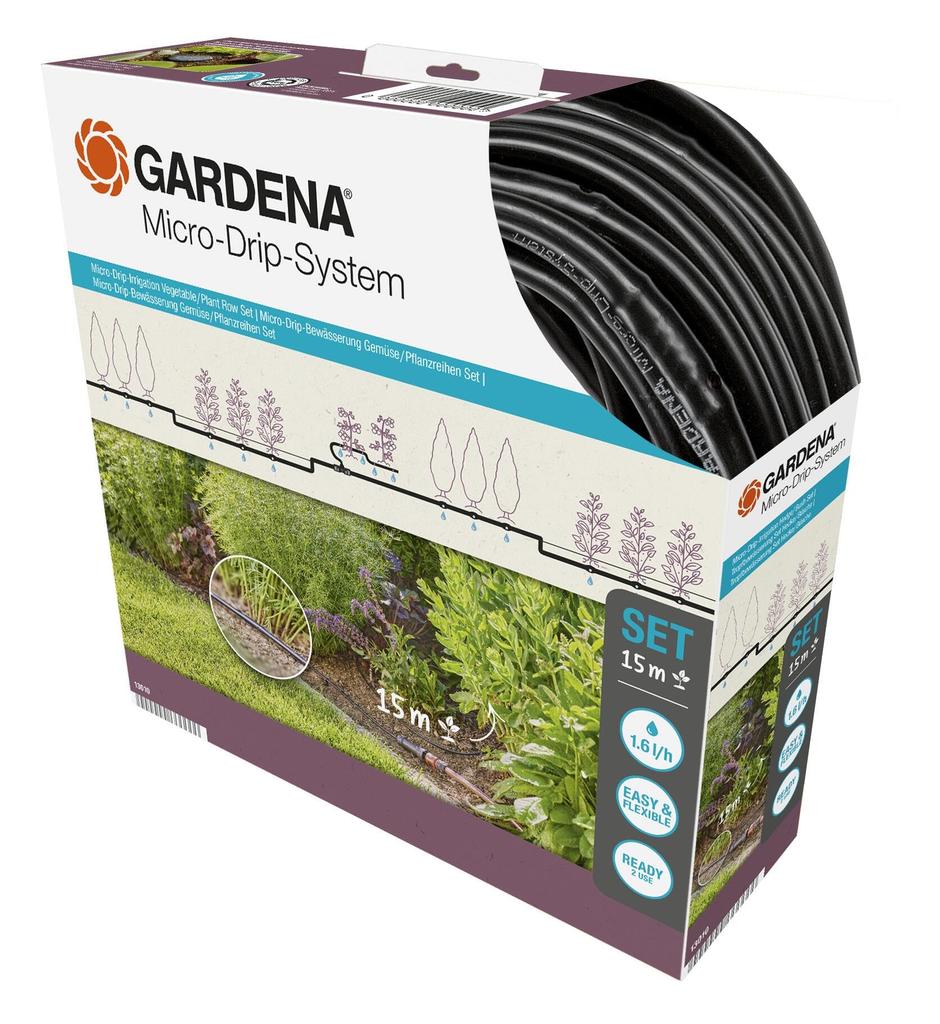 GARDENA Система капельного полива, 15 м шланга, для клумб и огородов, Стартовый набор 13010-20
