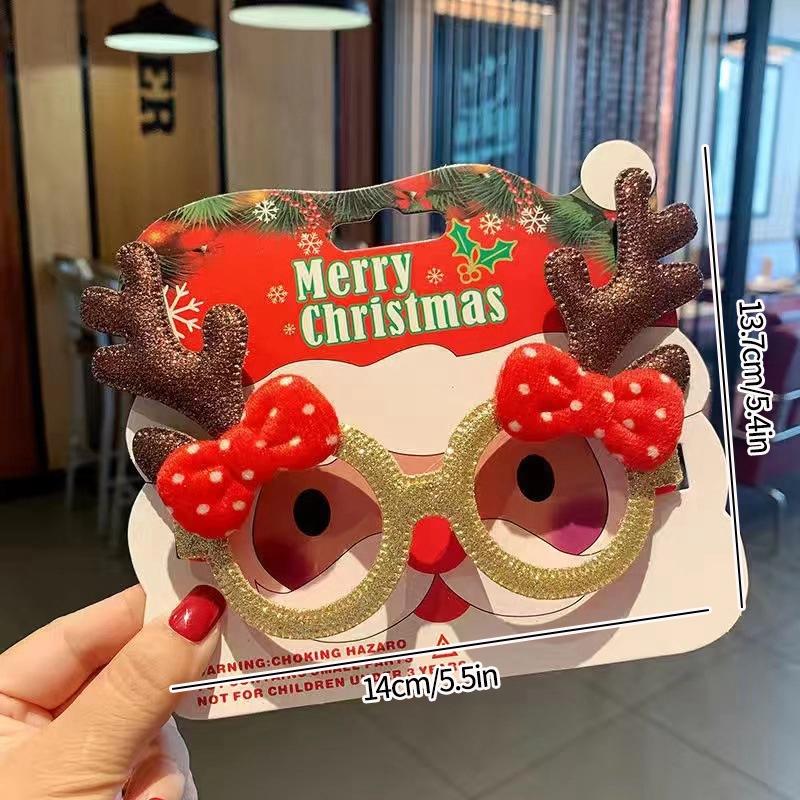 Christmas Glasses Decorative Glasses with Sticker Christmas Decoration Gift for Girls Women Xmax Party Costume Accessory Navidad