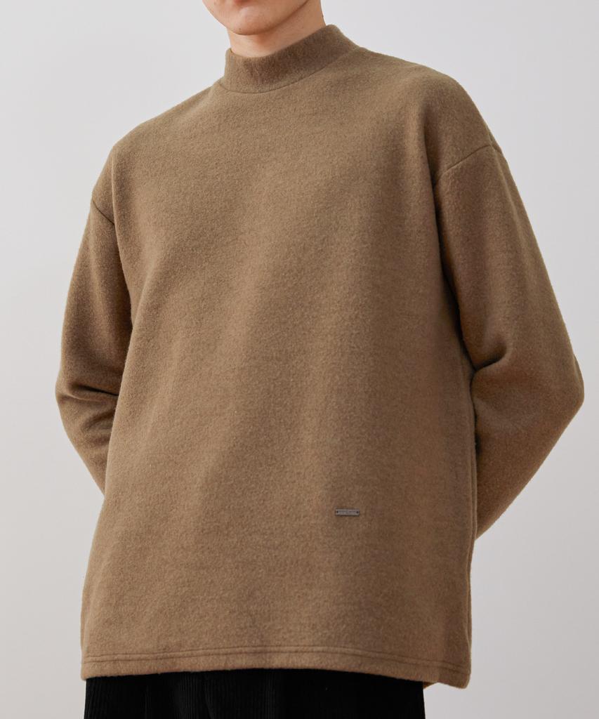 TRIP LE SENS Brushed Half Turtleneck T-Shirt_Brown