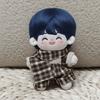 1 set Plaid Overall Doll Clothes Outfit Uniform Doll Dress Up Set  10cm Cotton Doll
