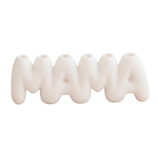 Huaqianguhh 3D-печатная ваза с буквами MAMA, Креативная подставка для цветов ко Дню матери с множеством отверстий для вставки, Минималистичный белый настольный декор для