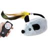 Electric Mouse Toy for Cats Interactive Plush Mouse with Remote Control Rechargeable Automatic Moving Cat Mice Toy with Feather Tail