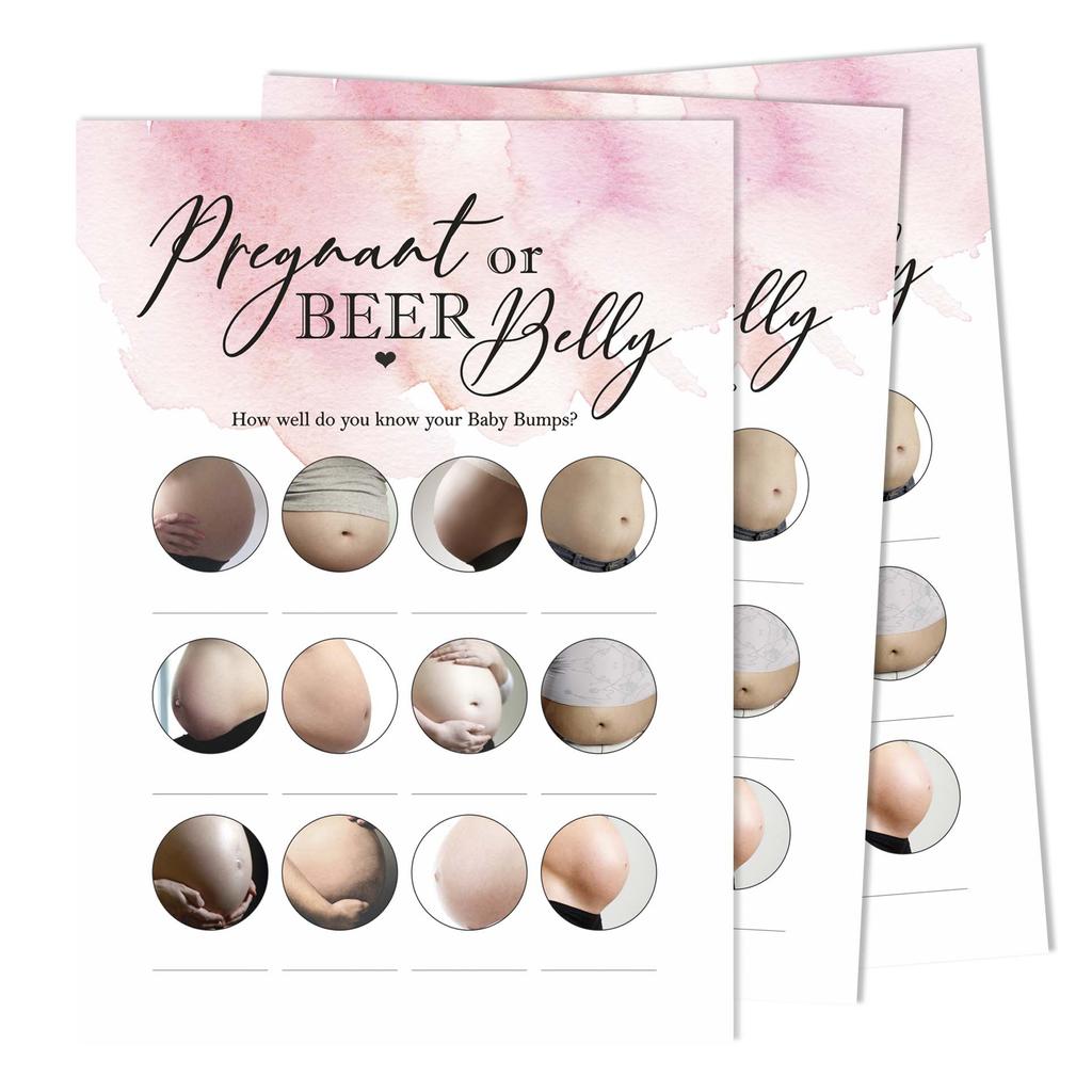 Inkdotpot Pregnant Or Beer Belly Game Baby Shower Game Cards Party Supplies Activity Cards Baby Shower Gender Neutral Games Its A Boy Or
